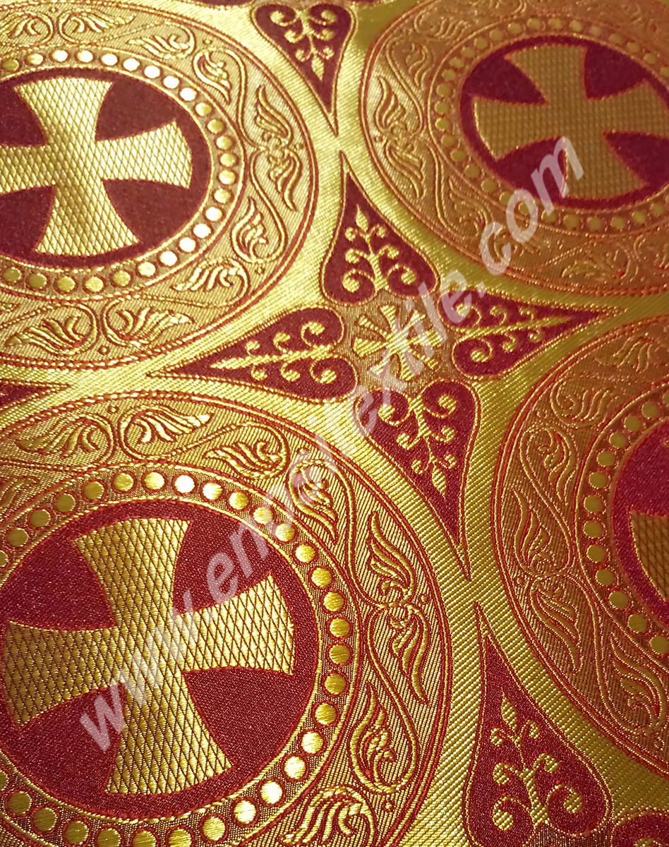 KL-022 Claret Red-Gold Brocade Fabrics